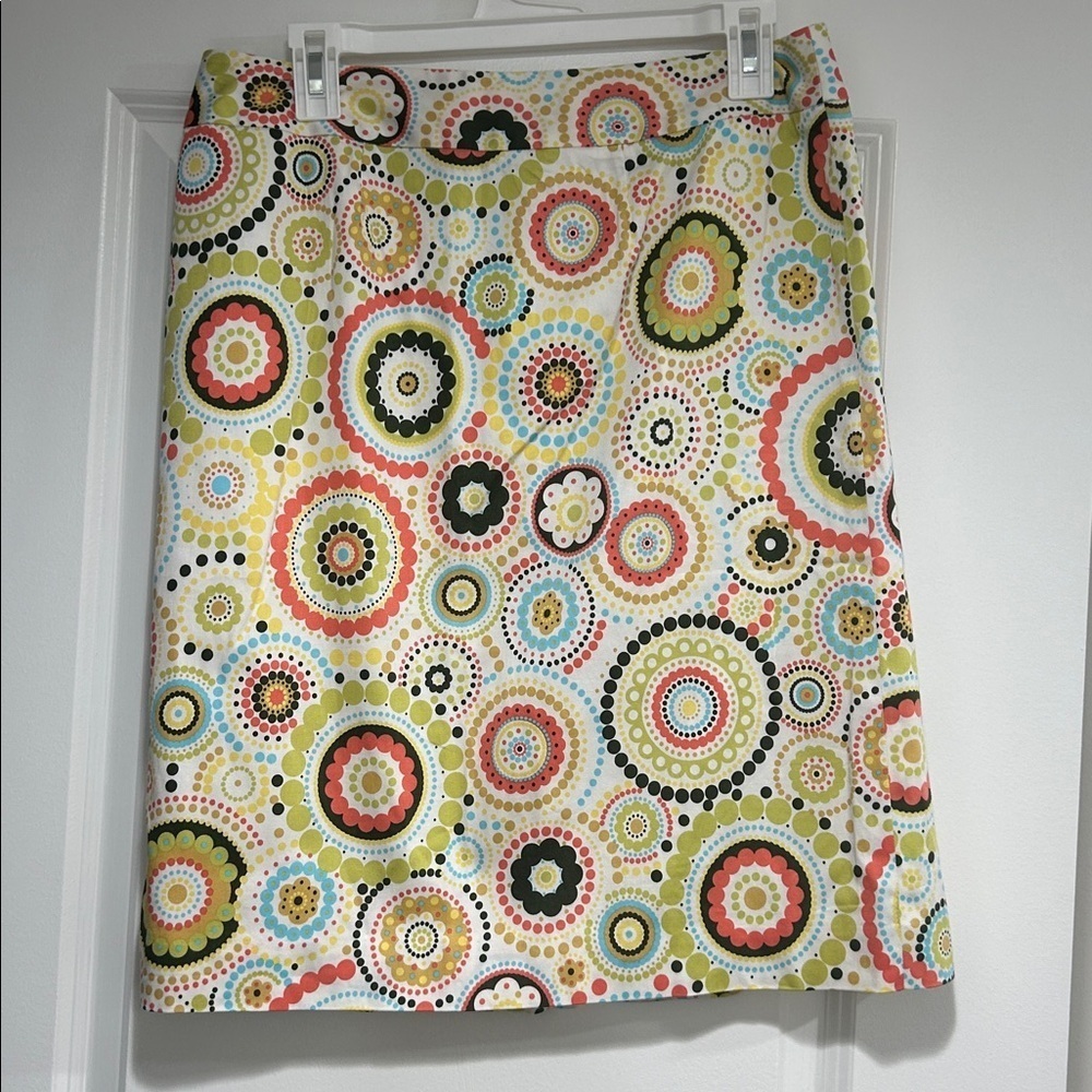 Talbots Multicolor Circle Pattern Skirt